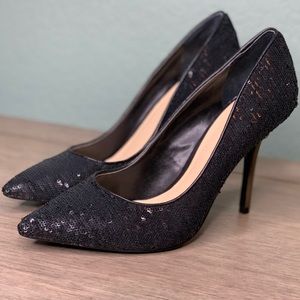 Guess by Marciano Black Sequin Heels